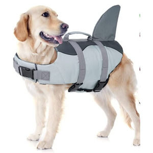 Sz L 25-40 lbs Dog PET FLOTATION AID Heart to Tail LIFE JACKET VEST SHark Fin